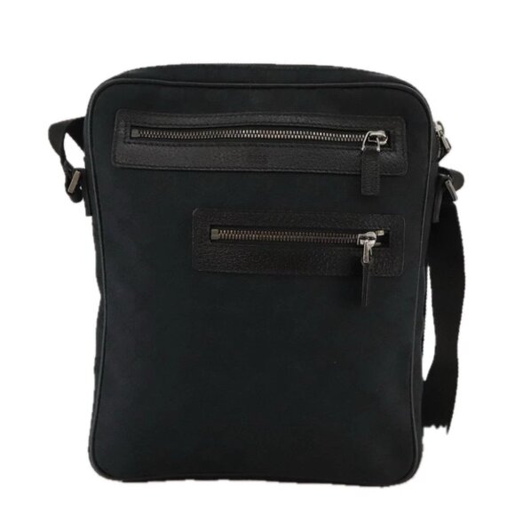 GUCCI GG Canvas Shoulder Bag Black Silver - Picture 1 of 15